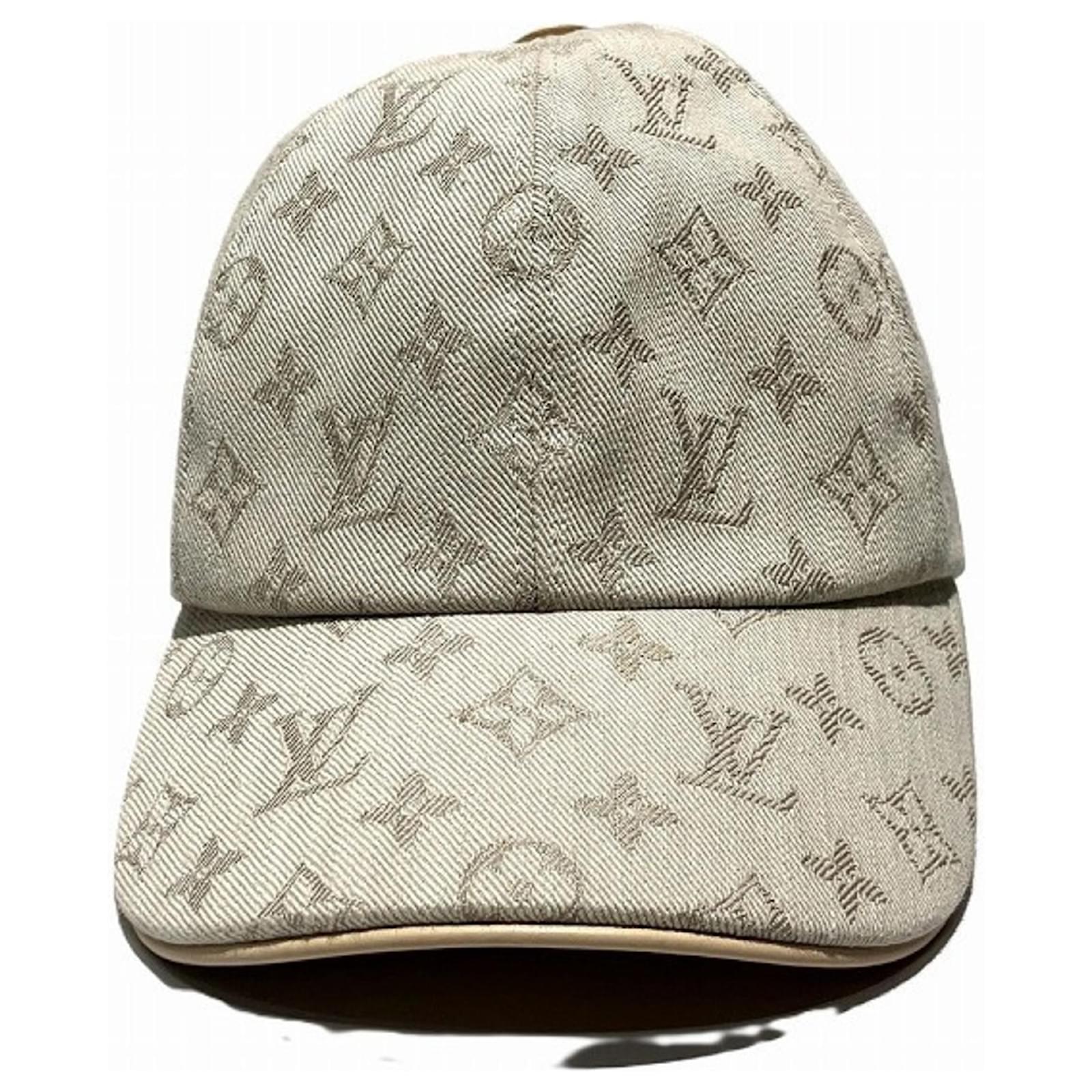 Louis Vuitton Be My Cap M77541 Beige Leather Cotton Cloth ref