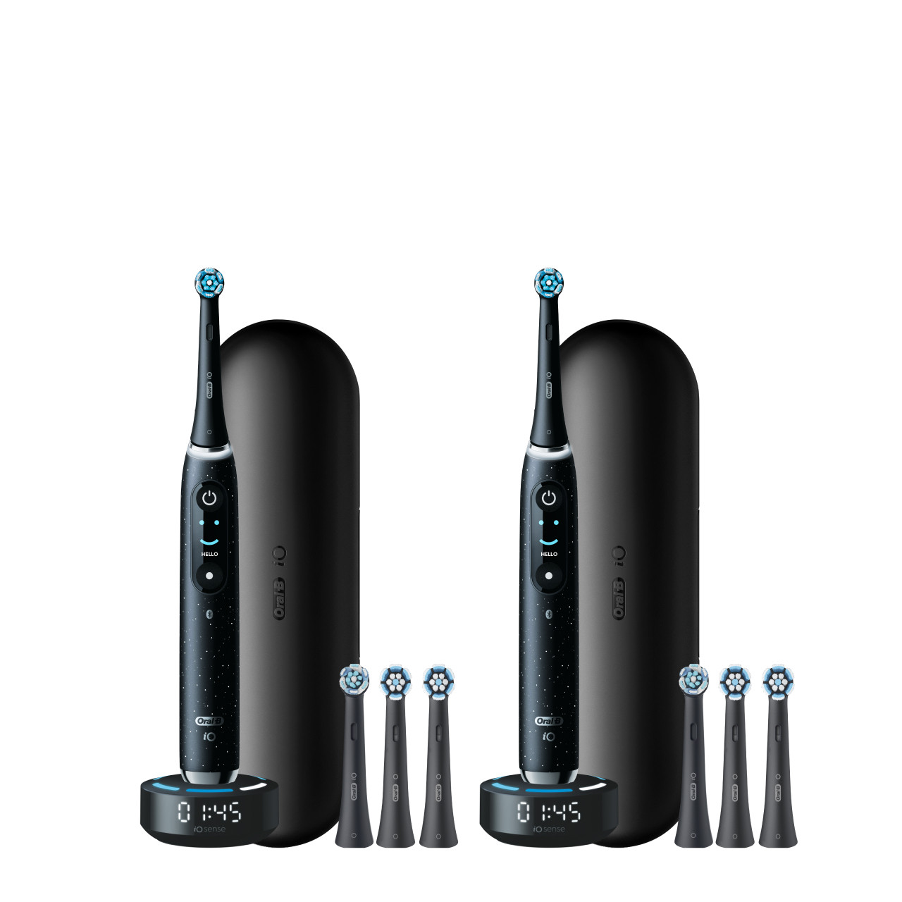 iO Series 10 Electric Toothbrush Twin Pack, Cosmic Black | Oral-B