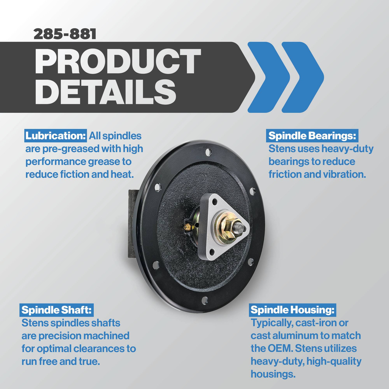 Stens Spindle Assembly - Aftermarket Lawn Mower Parts | DB Electrical