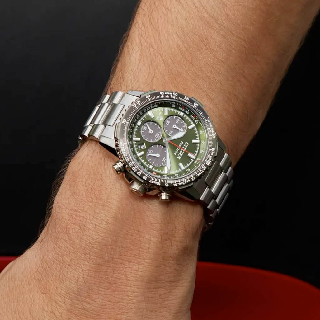 Citizen Promaster Navihawk Chronograph with Green Dial #CA4664-60W
