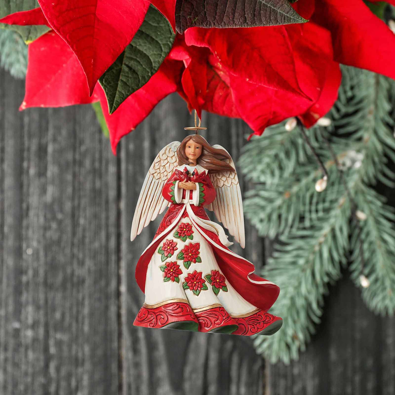 Jim Shore Heartwood Creek Red Angel with Cardinals 4.5-inch