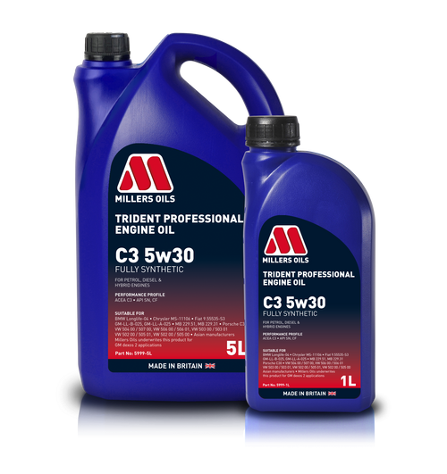 Millers Oils TRIDENT LONGLIFE 5w30 Fully Synthetic Engine Oil for