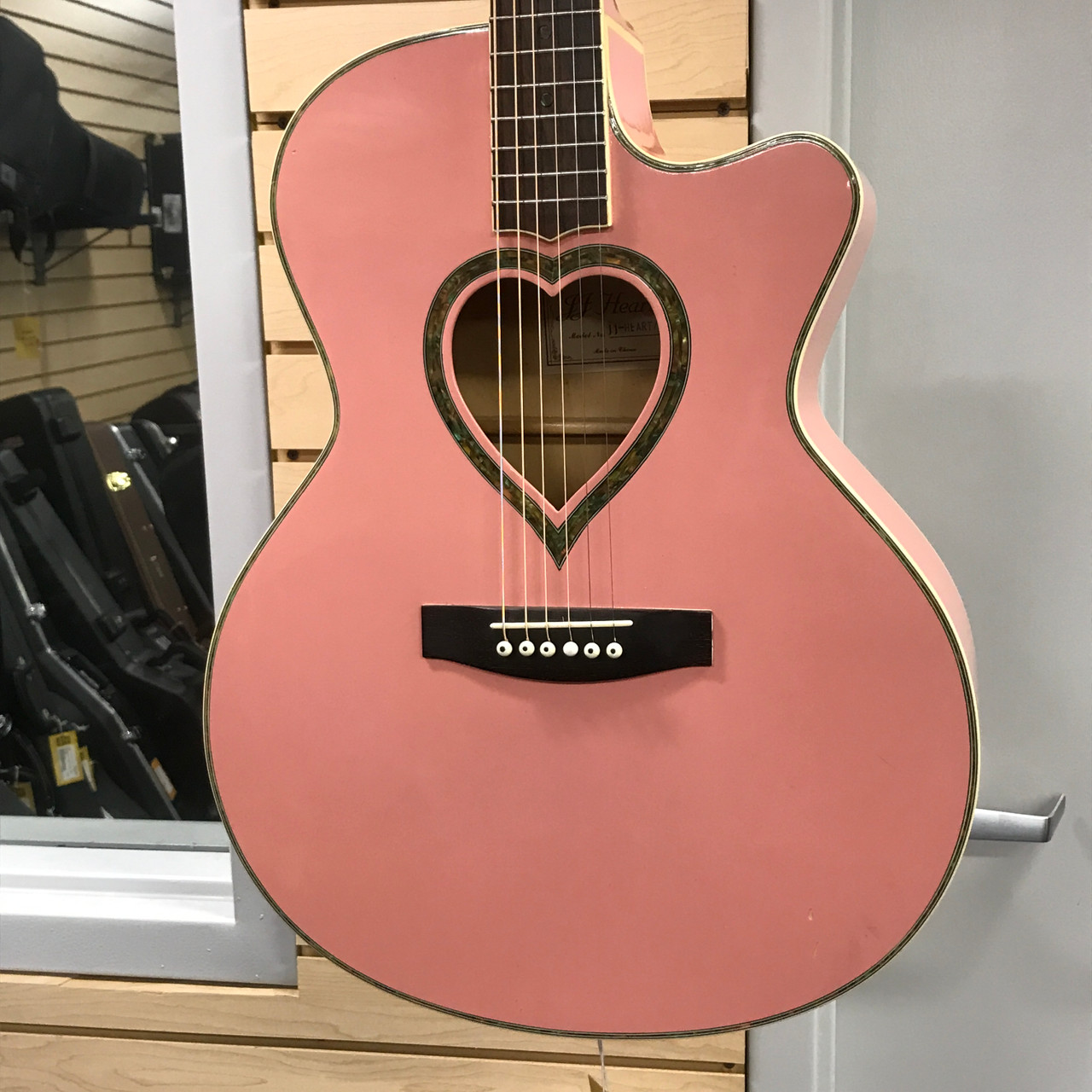 Used JJ HEART Vintage Laminate Top Acoustic Guitar Pink