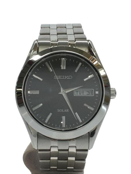 SEIKO(セイコー) / ソーラー腕時計/アナログ/ステンレス/BLK/V158-0AZ0