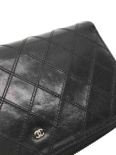 CHANEL(シャネル) / 長財布/レザー/BLK/ビコローレ/ラウンドファスナー