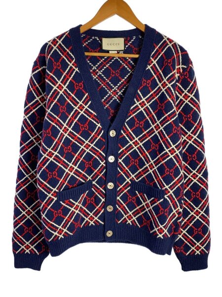 GUCCI(グッチ) / カーディガン(厚手)/S/アクリル/NVY/総柄/603985
