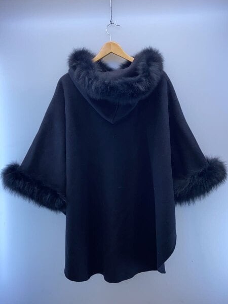 グレースコンチネンタル リアルファーポンチョコート 黒 グレース