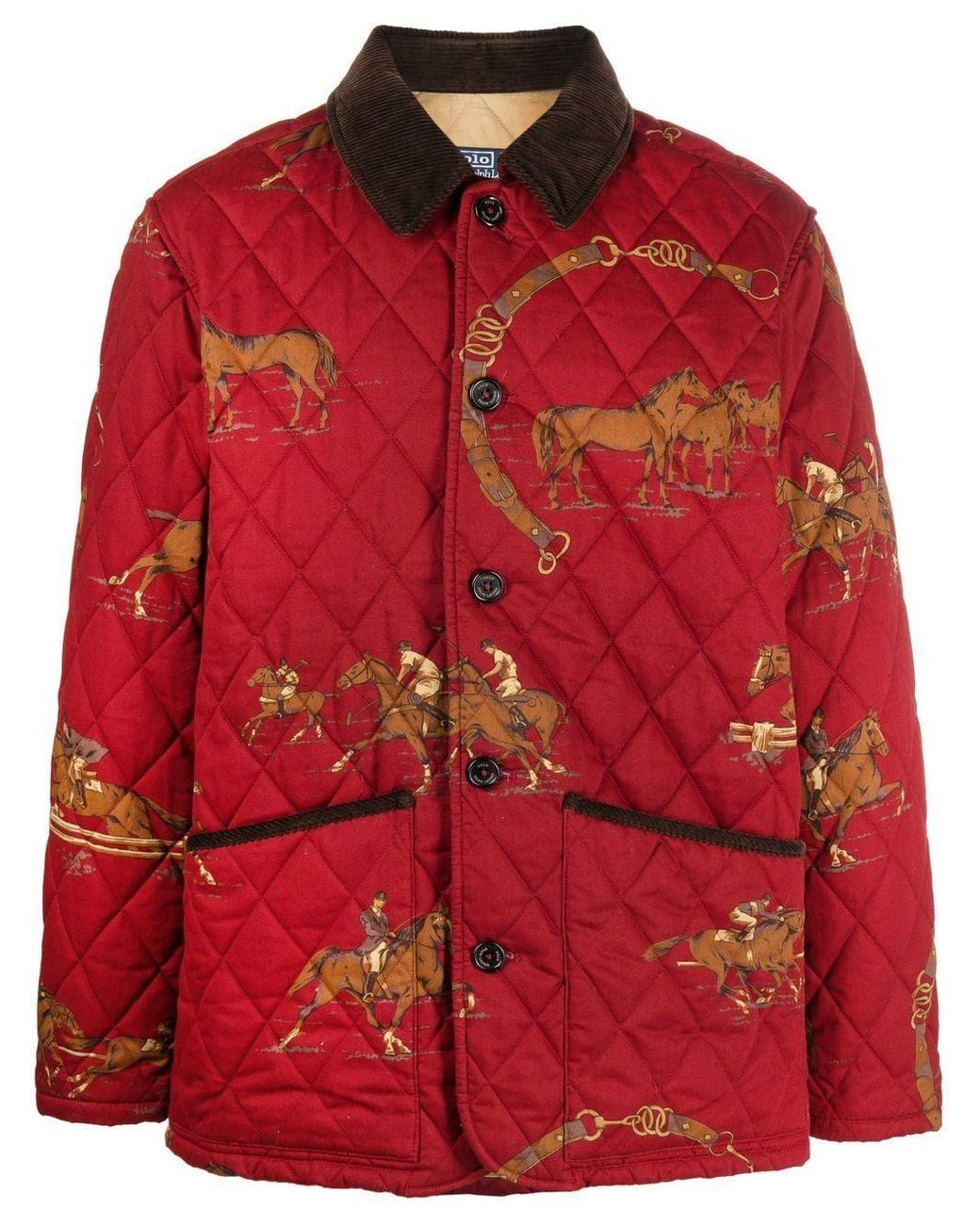 Polo Ralph Lauren Equestrian-print Quilted Jacket in Red for Men