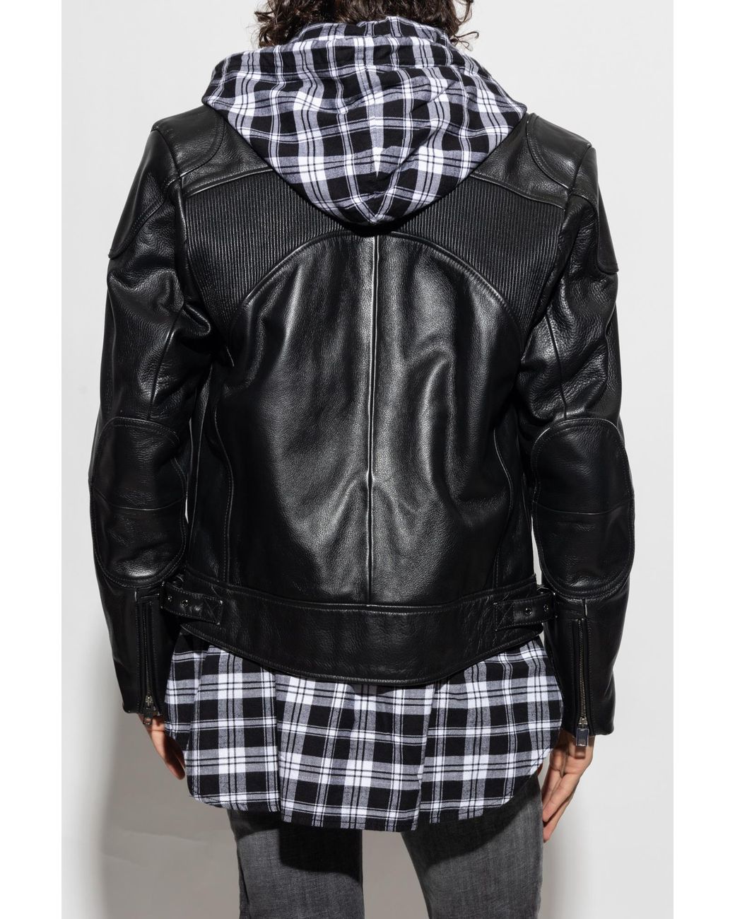 DIESEL 'L-Hein' Leather Jacket in Black for Men | Lyst