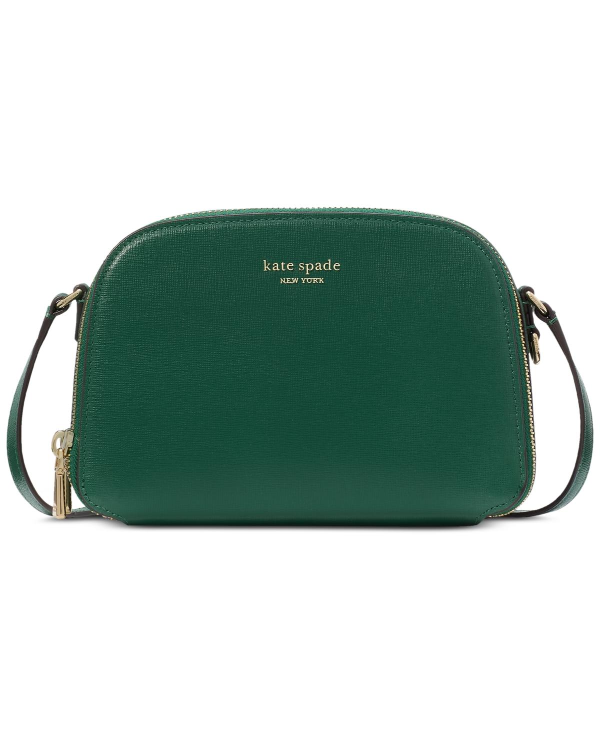 Kate Spade Devin Saffiano Leather Double Zip Dome Crossbody Bag in