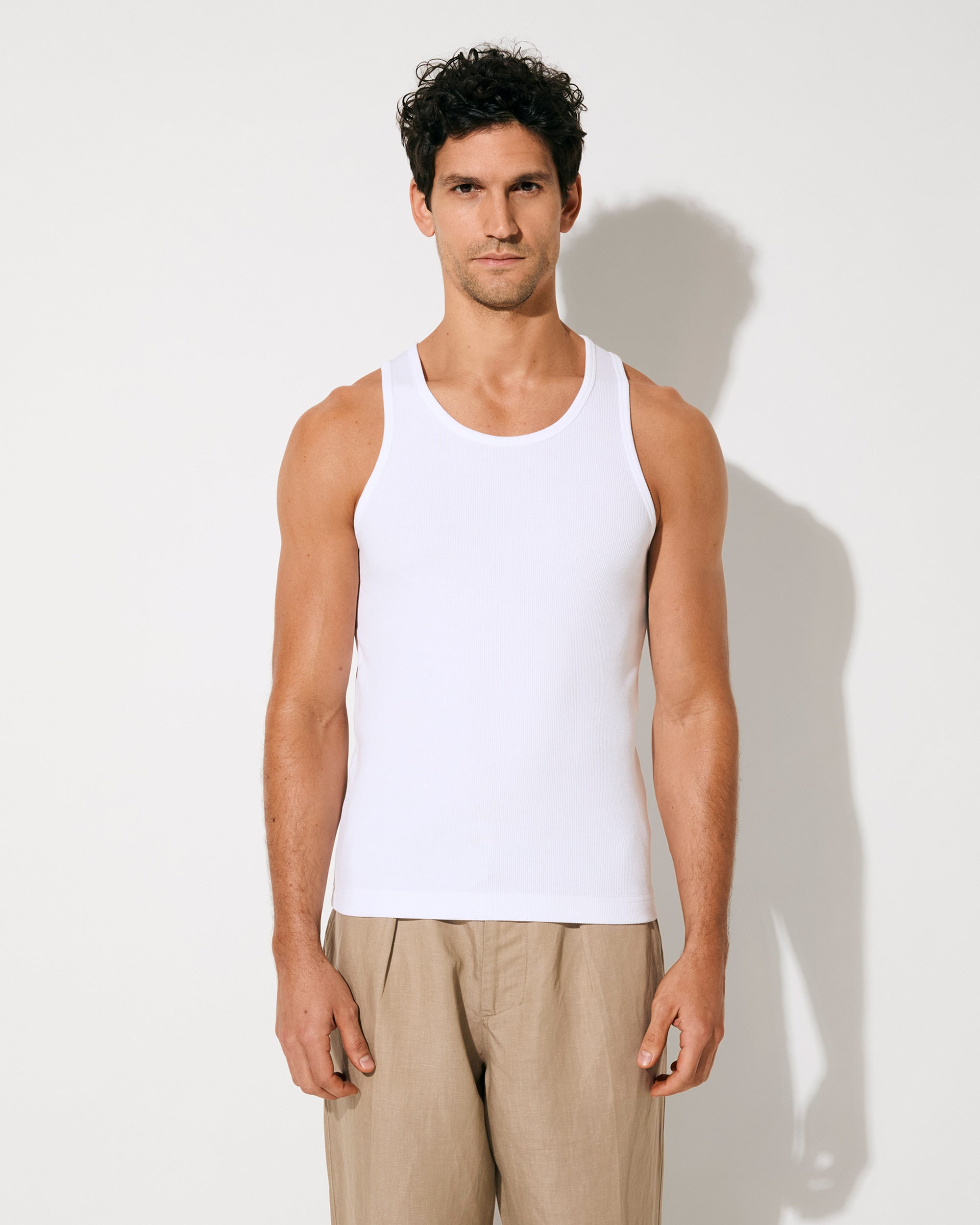 2 x Men's Rib Tank Top in White | Shop now — CDLP