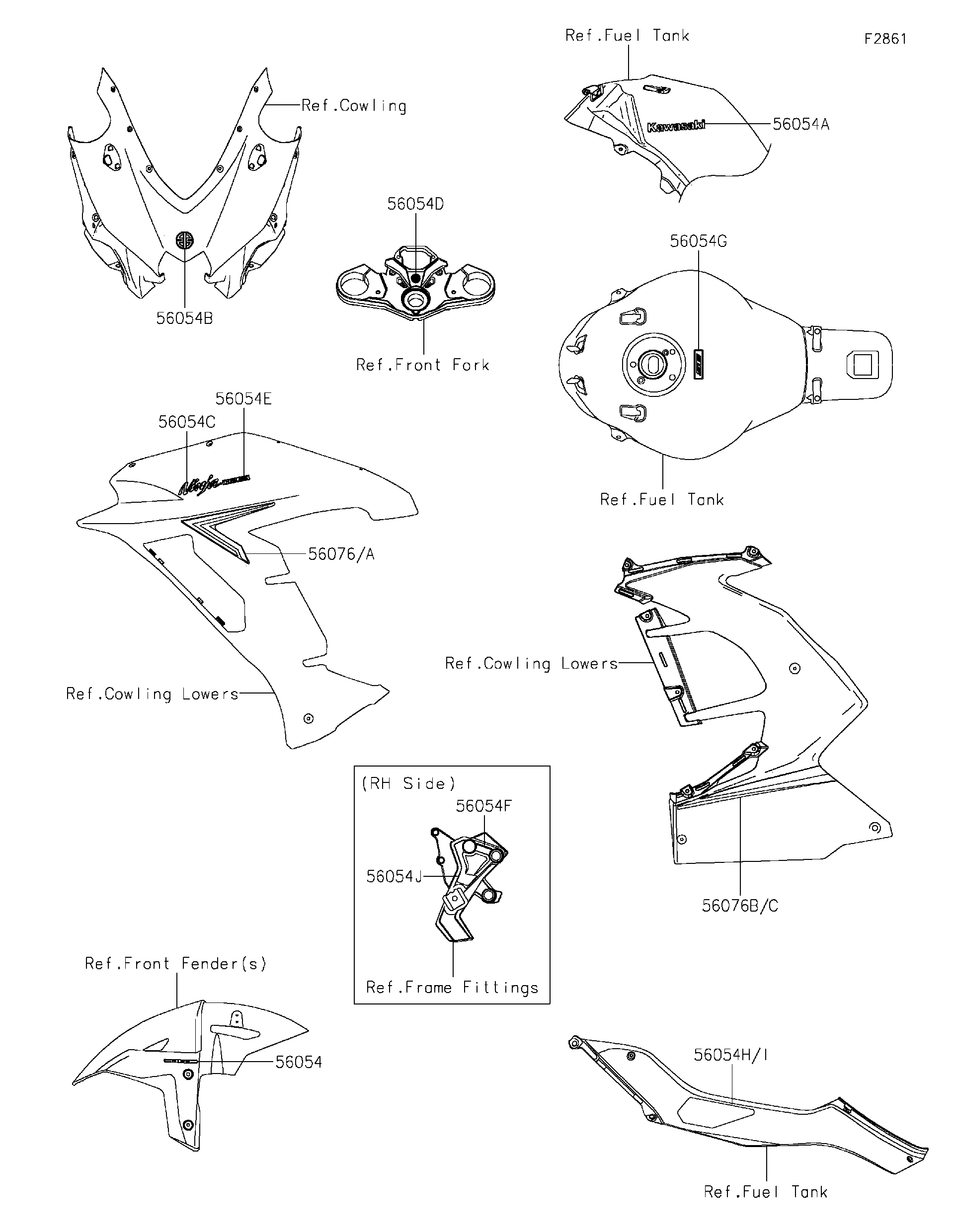 2023 Kawasaki Ninja H2 SX SE (ZX1002RPFNN) Decals(RNFNN-RPFNL