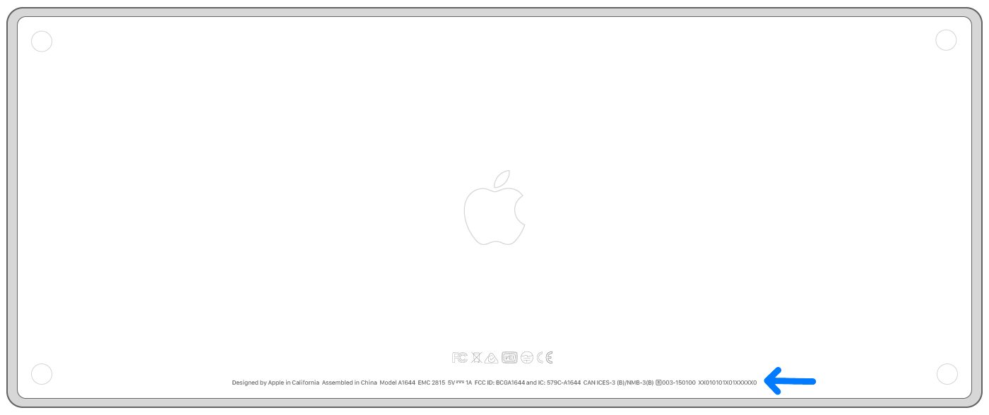 Magic Keyboard、Magic Mouse、Magic Trackpadのシリアル番号を調べる