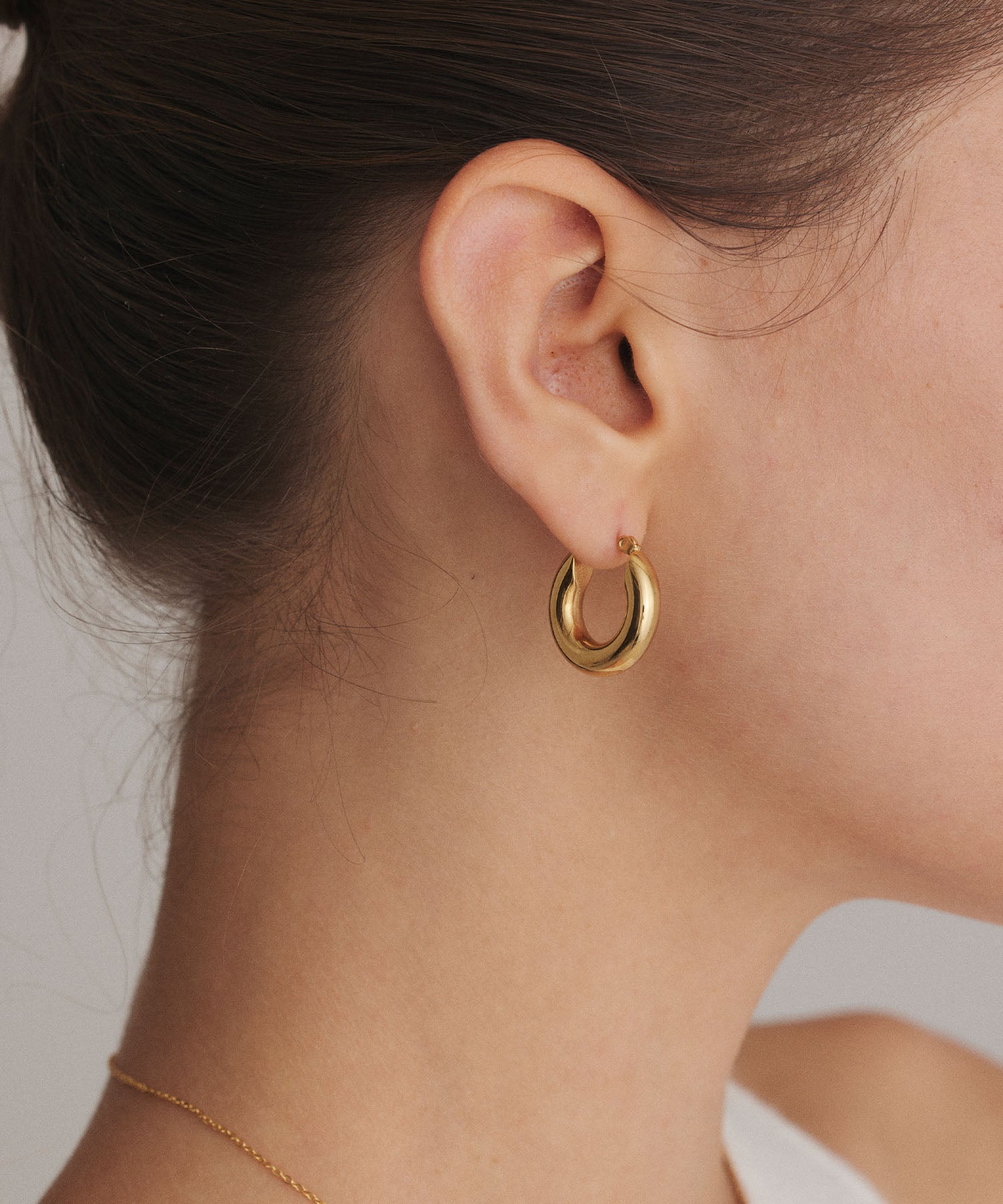 ゴールド]シンプルフープピアス