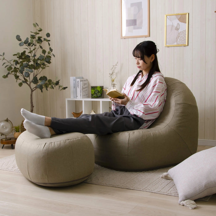 オットマン付き 1人掛け ふわもちソファセット カバーリング