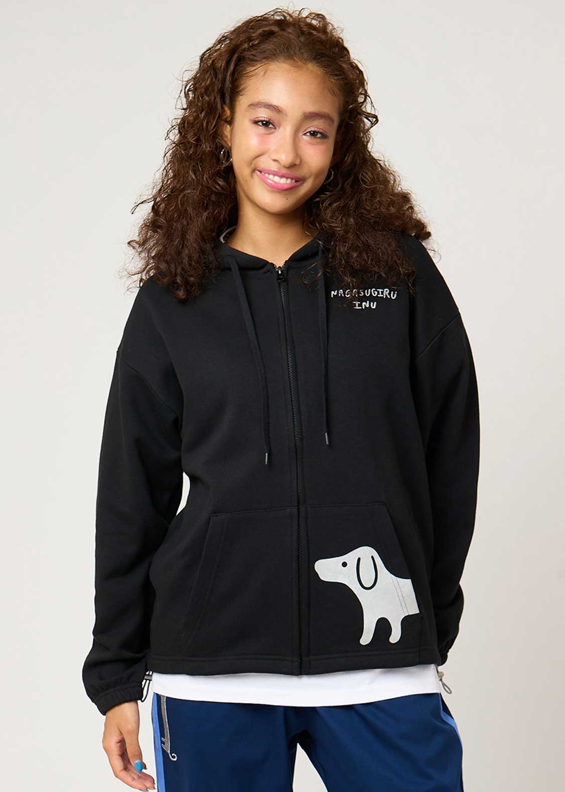 ナガスギルイヌ｜ビッグシルエットジップパーカー｜ユニセックス