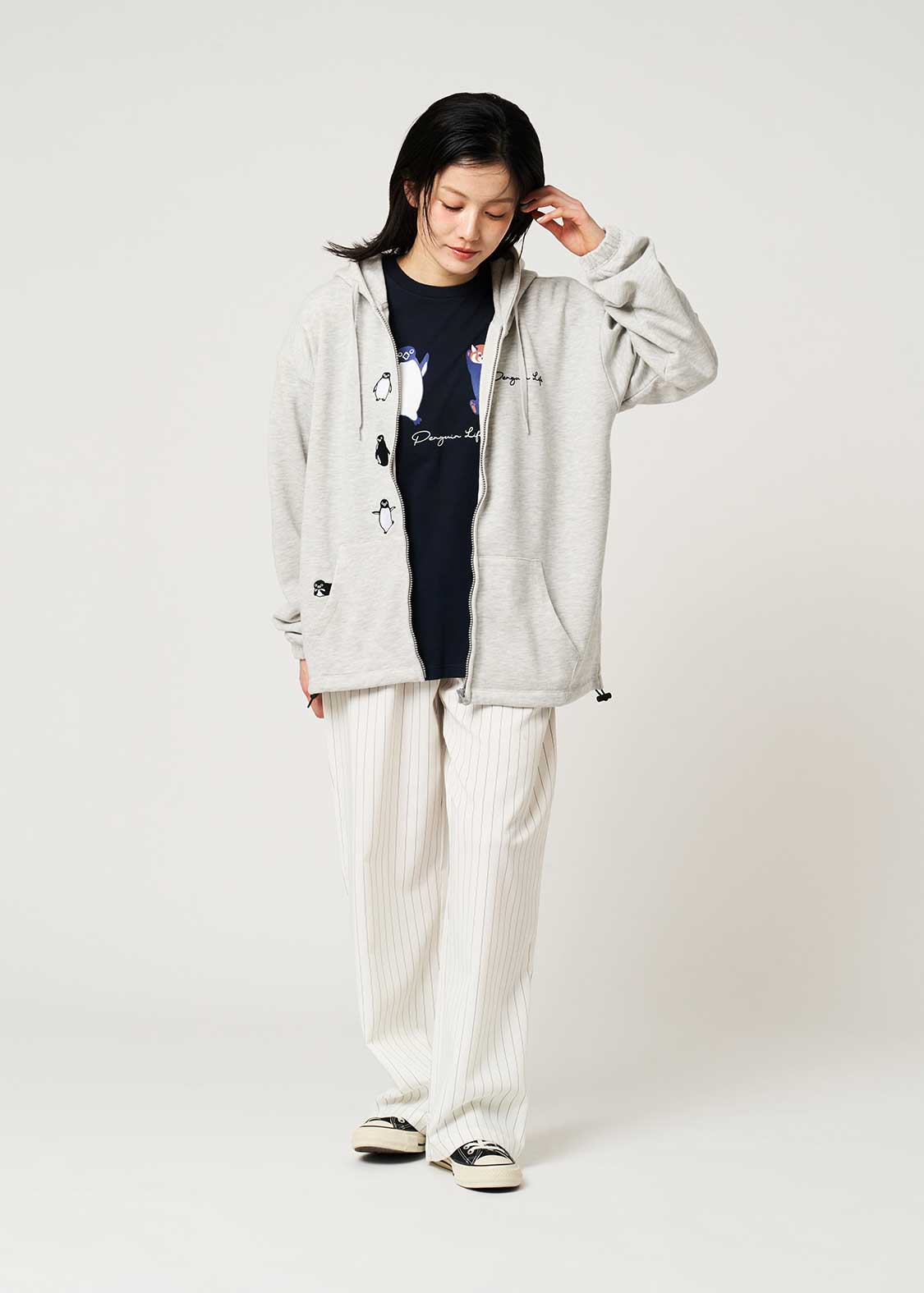 追加予約：5月12日以降順次発送】ペンギンと一緒｜ジップパーカー