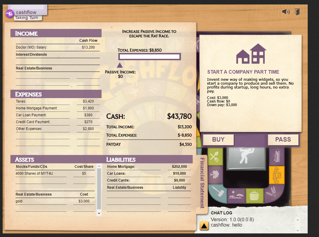 キャッシュフローゲームPC版（Cashflow Classic）のやり方と解説