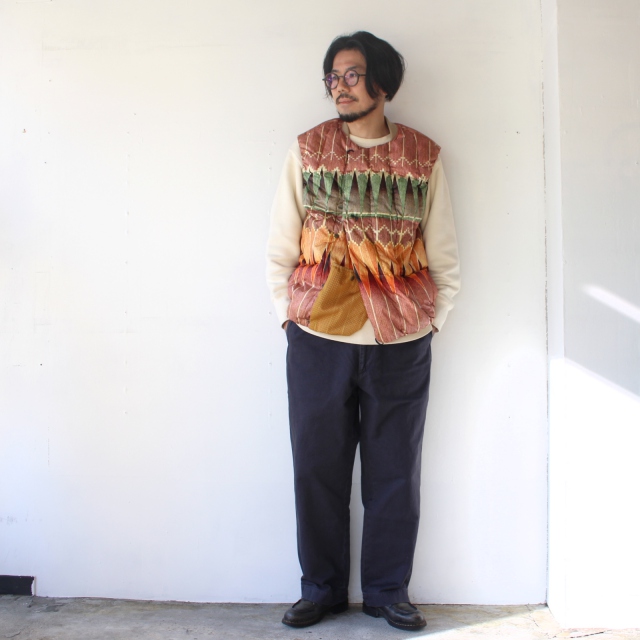 norbit ダウンベスト Print Middle Layer Down Vest （Red） - C