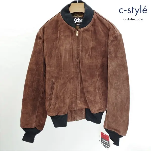 Schott ショット 327 スエード レザージャケット 42 ダークブラウン
