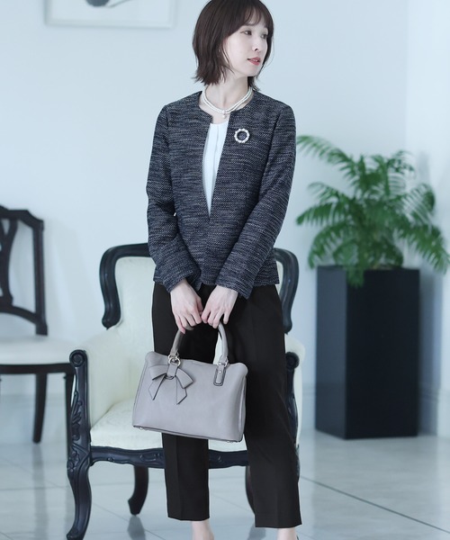 セール】タックノーカラージャケットセレモニースーツ入学式＆ツイード