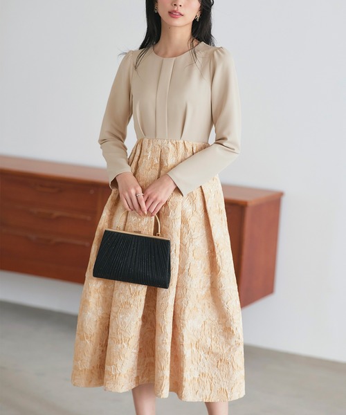 オケージョンドレス 結婚式 ｜ ストレッチ ｜ ふくれジャカード