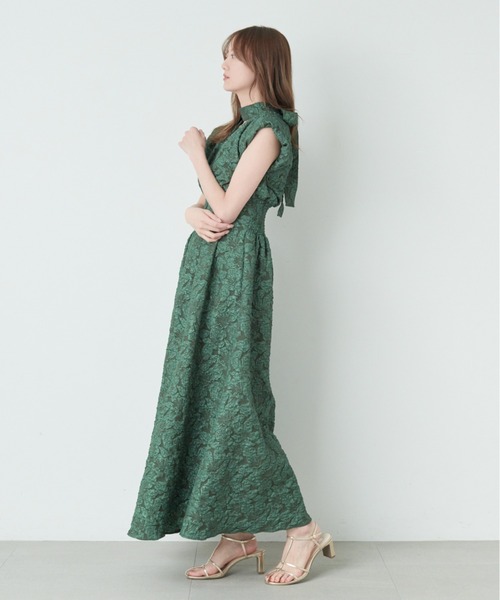 SNIDEL（スナイデル）の「オーバーショルダージャカードワンピース