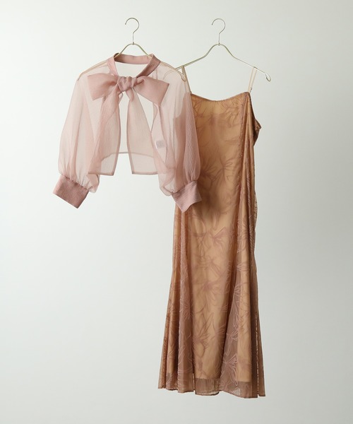 ボウタイ リボン ボレロ キャミワンピース 2点セット パーティー