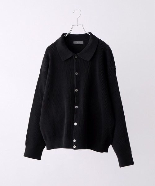 CLEL】Basic/Spray Rib Knit Shirt Cardigan / ベーシック/スプレー畦