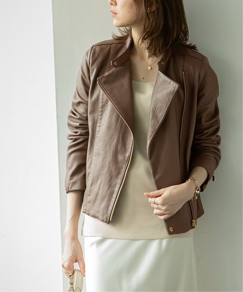 Noble（ノーブル）の「《追加》ソフトラムレザーライダースブルゾン