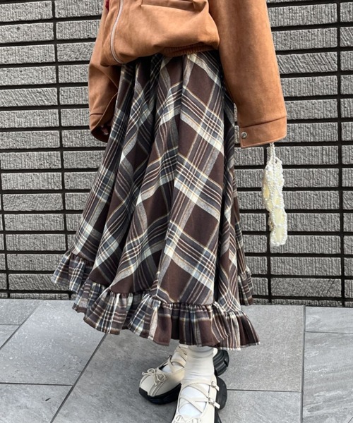 裾フリルロングスカート(se)（スカート）｜almo（アルモ）の