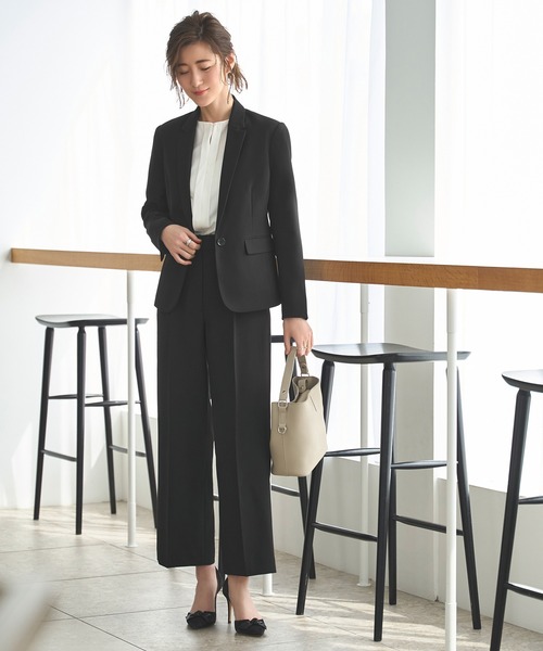 選べる4タイプ洗えるベーシックビジネススーツ セミワイドパンツセット