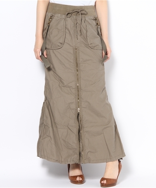 goa（ゴア）の「ｻｽﾍﾟﾝﾀﾞｰ付ｽﾗｲﾀﾞｰ綿ｶｰｺﾞﾛﾝｸﾞｽｶｰﾄ（スカート）」 - WEAR