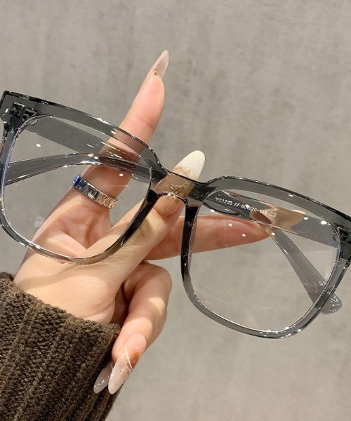 セール】クリアレンズ セルフレーム 伊達メガネ ユニセックス（メガネ