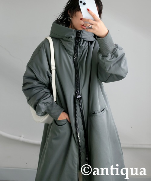 ビッグジッパーロングコート（ダウンジャケット/コート）｜antiqua