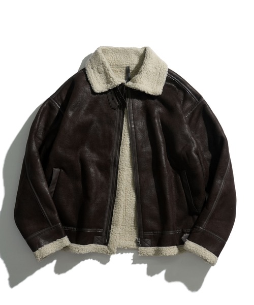 セール】フェイクレザー パイピング フェイクムートン B3 ボア