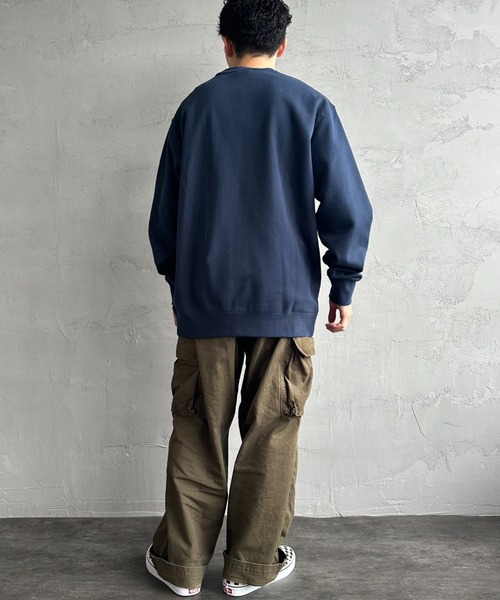 HUF/ハフ] QUALITY ブランド刺繍ロゴ クルーネックスウェット