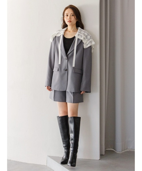 セール】レースカラーテーラードジャケット（テーラードジャケット