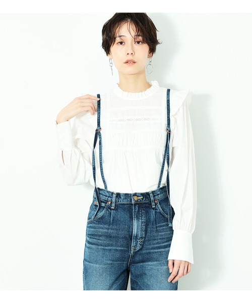 Lee（リー）の「サスペンダー付き タックデニムテーパードパンツ