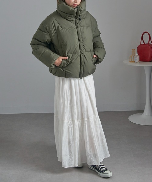 セール】【Pyrenex】HARMONIE CROP HWY044P スタンドカラー ダウン