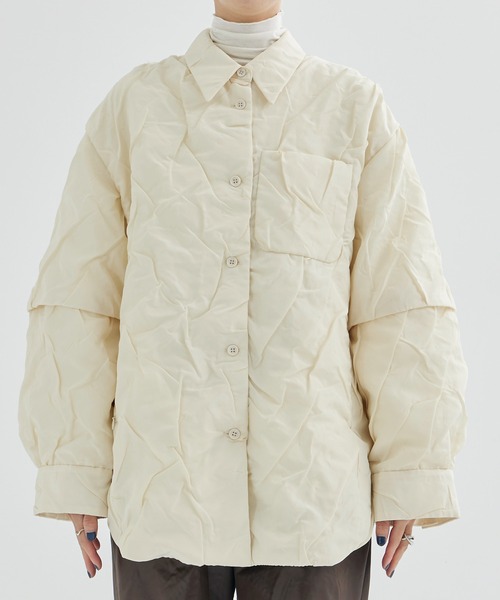 セール】【CLANE/クラネ】PADDED CRUMPLY SHIRT JACKET/パデッドシャツ