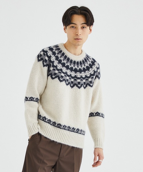 BATONER（バトナー）の「モヘアノルディッククルーネックニット/MOHAIR