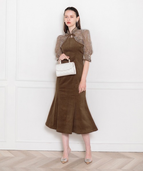 セール】【LEJA】花柄ボレロマーメイドワンピースセットアップロング