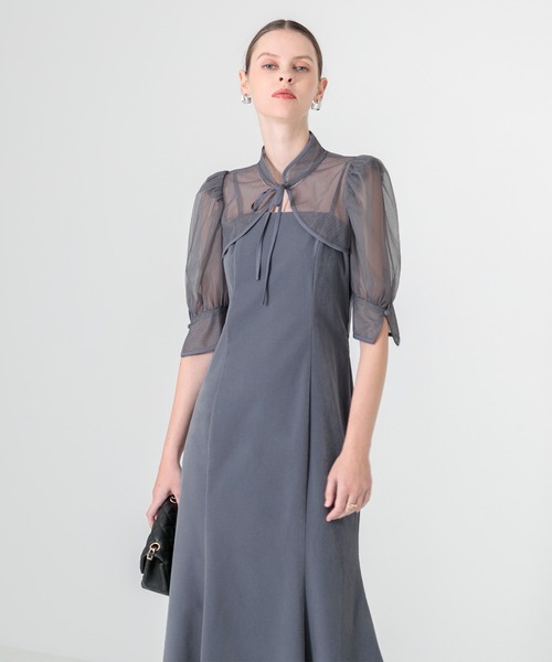 セール】【LEJA】花柄ボレロマーメイドワンピースセットアップロング