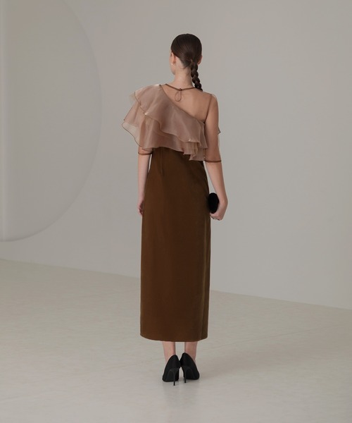 Leja（レジャ）の「【LEJA】アシンメトリーティアードフリル3WAYベロア