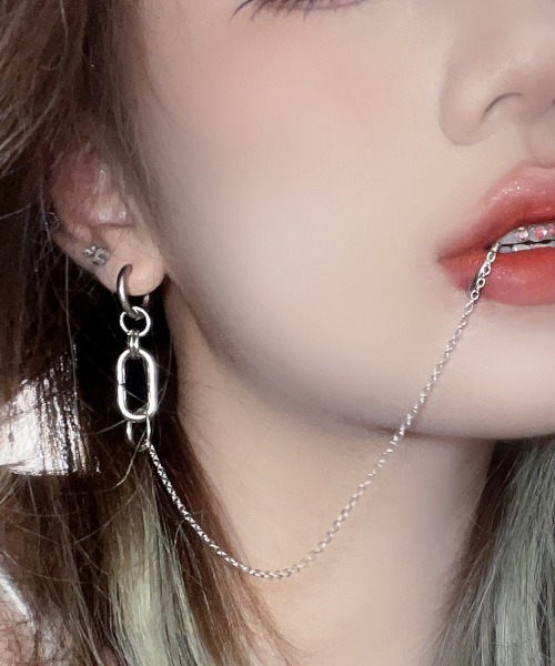 フェイクリップチェーンピアス イヤーカフ/ユニセックス（MA）（ピアス