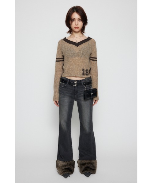 セール】FAUX FUR フレアデニム（デニムパンツ）｜LAGUA GEM