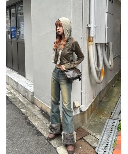 セール】FAUX FUR フレアデニム（デニムパンツ）｜LAGUA GEM