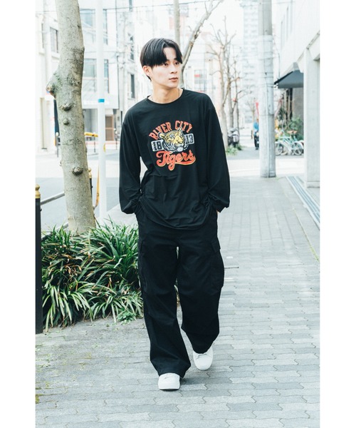 ヴィンテージライク タイガープリント長袖 ロングスリーブ ロンT T