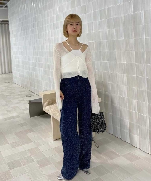 Ameri（アメリ）の「MEDI SCRATCH OVAL WIDE DENIM（デニムパンツ